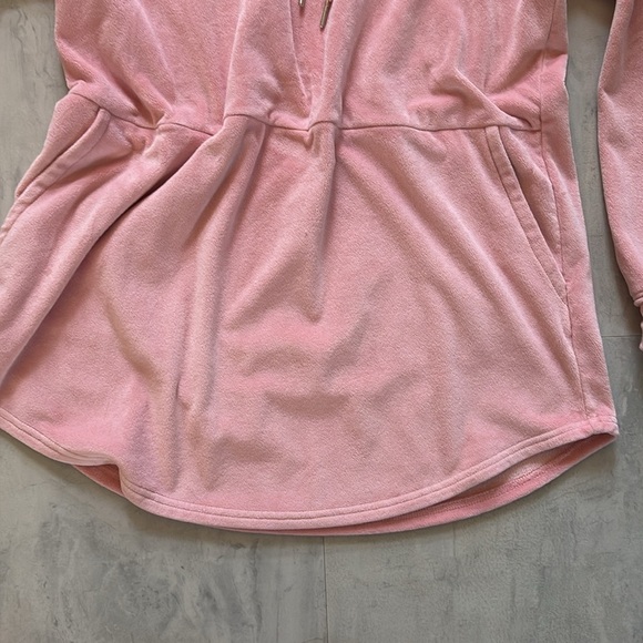 Lands End  Hoodie Velour  pink blush pull over  long sleeves  pockets NWOT Sz. M - Picture 5 of 13